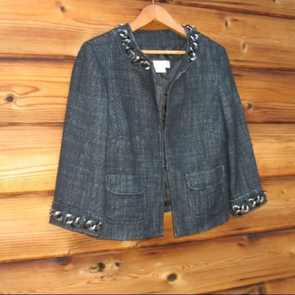 Michael Kors  Metallic Tweed Blazer Jacket - Picture 3 of 8